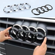 LOGO  AUDI NERO LUCIDO OPACO SILVER VARIE MISURE STEMMA EMBLEMA ANELLI comprar usado  Enviando para Brazil