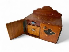 Caixa de boticário de especiarias de madeira antiga gavetas armário bugiganga parede primitiva década de 1920 comprar usado  Enviando para Brazil