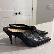 Sapato Feminino Christian Louboutin Couro Preto Quart Pointy Toe Mule EUR 36 EUA 5, usado comprar usado  Enviando para Brazil