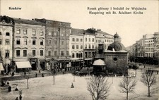 Ak Kraków Krakow Polska, Rynek główny, kościół św. Wojciecha,... - 46669493, używany na sprzedaż  Wysyłka do Poland