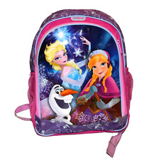 Mochila Disney Frozen Anna Elsa lona rosa roxa com vinil frontal com zíper seção, usado comprar usado  Enviando para Brazil