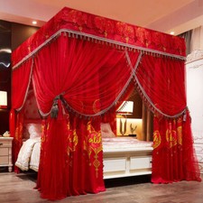 Cama de verano dosel de doble capa encaje cenefas cama curatina mosquitera con tubo segunda mano  Embacar hacia Mexico