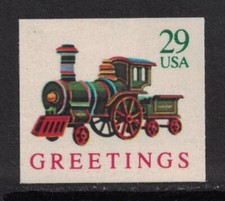 Scott 2719- Trem de brinquedo, edição de livreto- MNH (S/A) 29c 1992- Natal em perfeito estado não usado, usado comprar usado  Enviando para Brazil