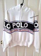 Moletom com capuz Polo Ralph Lauren 1967 logotipo em torno de malha dupla branco feminino P/P novo comprar usado  Enviando para Brazil