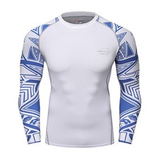 Colete masculino erupção cutânea manga longa UPF 50+ proteção contra erupções cutâneas compressão top base camadas camisas comprar usado  Enviando para Brazil