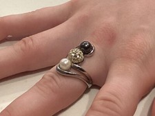 Bague perle blanche d'occasion  Expédié en Belgium