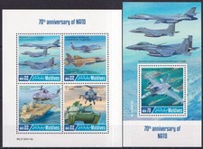 GS1145 2019 Maldivas OTAN vehículos militares aviones guerra #8314-17+bl1328 MNH segunda mano  Embacar hacia Mexico