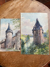 Anciennes aquarelles paysage d'occasion  La Rochefoucauld