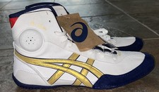 Usado, Botas de Luta Asics Dan Gable Evo 3 Branco Rico Ouro Azul Masculino 8 Esgotado! comprar usado  Enviando para Brazil