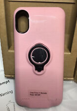 Capa telefone recarregável 5000mAh para iPhone X rosa com suporte para anel Feeleye, usado comprar usado  Enviando para Brazil