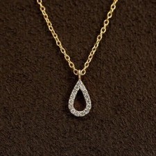Usado, Pingente de berloque redondo simulado de diamante 1 CT ouro amarelo 14K sobre prata comprar usado  Enviando para Brazil