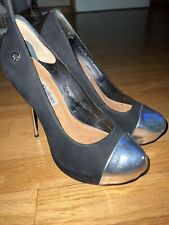 Biqueira Carmen Steffens prata e camurça preta sexy salto agulha 38 Brasil excelente estado usado, usado comprar usado  Enviando para Brazil