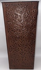 Usado, Vaso de flores vertical retangular de metal em relevo 12 x 6,25 sem drenagem com alças UE comprar usado  Enviando para Brazil