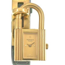 Usado, Relógio feminino HERMES Kelly KE1.201 GP/couro mostrador dourado quartzo D#142175 comprar usado  Enviando para Brazil