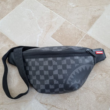 Sprayground ressaca gotejamento xadrez logotipo tubarão bolsa de cinto alça ajustável zíper frontal  comprar usado  Enviando para Brazil