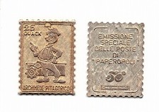 Francobollo metallico disney usato  San Lorenzo Nuovo