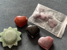 Natural crystal hearts for sale  BOLTON
