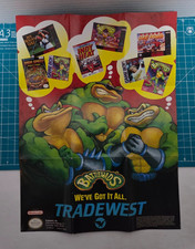 Pôster promocional dobrável original Battletoads Tradewest Super Nintendo SNES inserção comprar usado  Enviando para Brazil