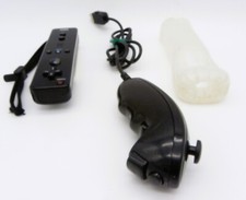 Controle Nintendo Wii preto original RVL-003 com Intec Nunchuk com protetor comprar usado  Enviando para Brazil