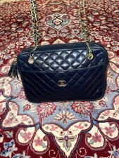 Bolsa de mão CHANEL acolchoada azul marinho bolsa de ombro 12 x 9 x 2,5 vintage com sinais de desgaste comprar usado  Enviando para Brazil