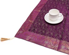 Capa de mesa quadrada 48 polegadas tecido roxo borda Zari pano brocado de seda comprar usado  Enviando para Brazil