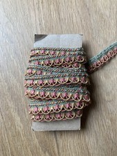 Acabamento de trança francês vintage não usado 1/2” rosa e verde - 110"" comprar usado  Enviando para Brazil