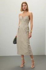 Usado, Vestido listrado preto creme Mara Hoffman Rina 2 comprar usado  Enviando para Brazil
