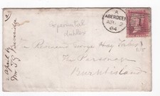 1864 QV FINE 1d SELO VERMELHO CENTAVO NA CAPA ABERDEEN (EXPERIMENTAL) PARA BURNTISLAND comprar usado  Enviando para Brazil