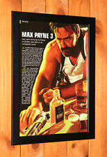 Max Payne 3 PS3 Xbox 360 Antigo Raro Promo pequeno pôster/página de anúncio emoldurada comprar usado  Enviando para Brazil