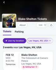 Blake shelton tickets for sale  Port Saint Lucie