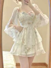 Elegante mini vestido floral chiffon manga longa vestido de festa à noite feminino férias comprar usado  Enviando para Brazil