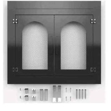 Puertas de chimenea con malla y vidrio decoración malla de hierro magnética 28"-36 pulgadas x 23-28" segunda mano  Embacar hacia Mexico