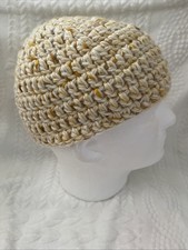 Boné gorro Kufi adulto feito à mão grosso quente crochê bege salpicado caveira comprar usado  Enviando para Brazil