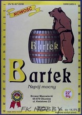 Poland Brewery Okuniew Bartek Beer Label Bieretikett Bear Braunbär Bär ma30.1 na sprzedaż  PL