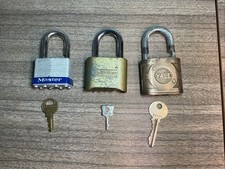 3 fechaduras com chaves - Vintage Yale Super Pin grafite, Masterlock No1 e Masterlock 175 comprar usado  Enviando para Brazil