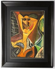 Arte atribuída assinada à mão por Pablo Picasso 1881-1973 mídia mista em papel emoldurada comprar usado Arte atribuída assinada à mão por Pablo Picasso 1881-1973 mídia mista em papel emoldurada comprar usado  Enviando para Brazil