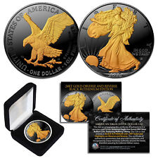 Moeda americana 2025 1 oz prata águia rutênio preto com detalhe de ouro 24K - TIPO 2 comprar usado  Enviando para Brazil
