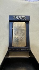 Isqueiro a óleo vintage SLIM Zippo 1989 grande selo dos Estados Unidos com estojo comprar usado  Enviando para Brazil