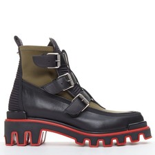 CHRISTIAN LOUBOUTIN Fivela Duna verde nylon couro sola estriada bota EU44 comprar usado CHRISTIAN LOUBOUTIN Fivela Duna verde nylon couro sola estriada bota EU44 comprar usado  Enviando para Brazil