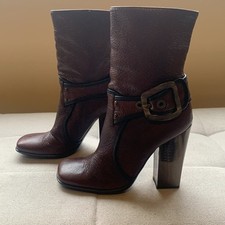Vicini por Giuseppe Zanotti Couro Luxo Fivela Salto de Vidro Biqueira Quadrada Tamanho 6 #103 comprar usado  Enviando para Brazil