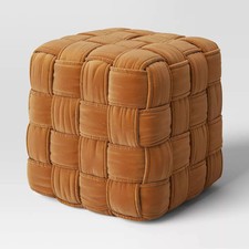 Square woven pouf for sale  USA