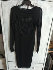Vestido midi Forever 21 manga transparente médio preto gótico grunge emo Y2K, usado comprar usado  Enviando para Brazil