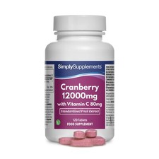 Mirtillo rosso 12000 mg e Vitamina C 80 mg - 120 compresse - SimplySupplements, używany na sprzedaż  Wysyłka do Poland