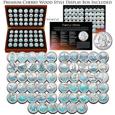 Usado, HOLOGRAMA America the Beautiful Parks Quarter 56-Coin CONJUNTO COMPLETO com caixa de madeira comprar usado  Enviando para Brazil