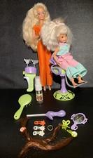 Boneca Barbie cabeleireiro cadeira e acessórios Mattel roxo e verde comprar usado  Enviando para Brazil