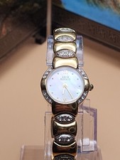 ANNE KLEIN ll Madrepérola Placa de Ouro Joia Relógio Incrustado FRETE GRÁTIS, usado comprar usado  Enviando para Brazil
