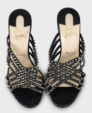 Christian Louboutin Martha Spike 100 sandálias couro preto prata tamanho UE 38 comprar usado  Enviando para Brazil