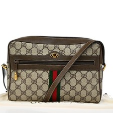 Usado, Bolsa de ombro GUCCI logotipo xerez padrão GG couro PVC marrom Itália 32YH591 comprar usado  Enviando para Brazil
