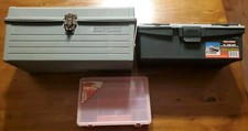 Caja de herramientas de plástico portátil Craftsman vintage gris negro con bandeja ORGANIZADOR Plus segunda mano  Embacar hacia Mexico