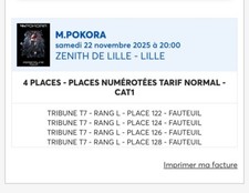 Places concert pokora d'occasion  Lille-